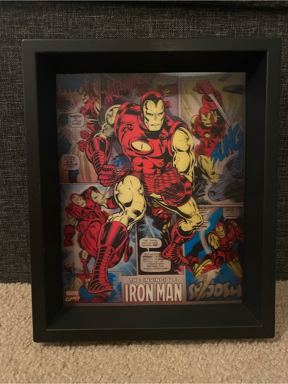 Holographic Marvel Iron Man Comic Print - Red, Yellow & Black
